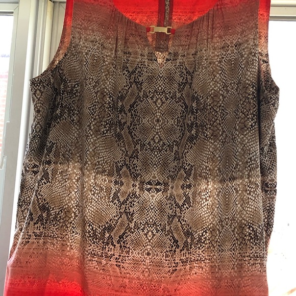 Dana Buchman Animal Print Sleeveless Dip Dye Top Size XL - Picture 4 of 5